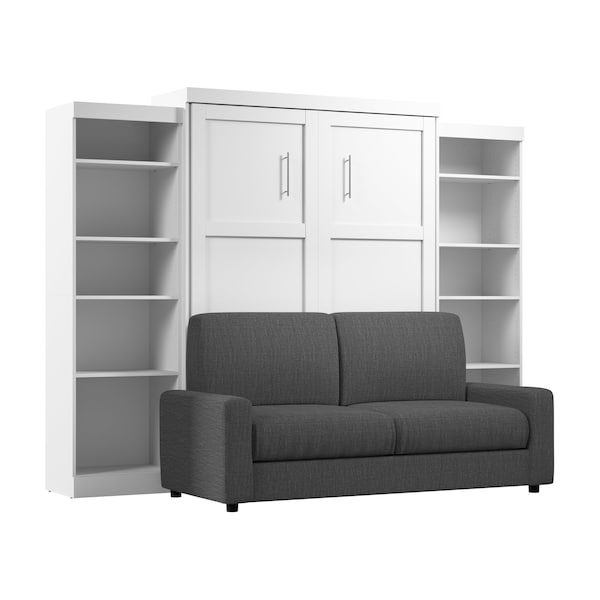 Bestar Pur Queen Murphy Bed, Two Storage Units And A Sofa 115 in 26783-000017 - main